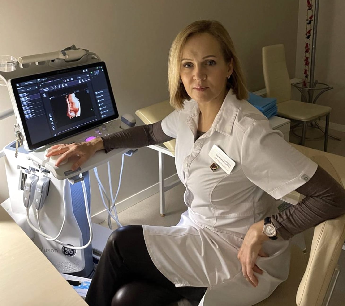 Photo shows Dr. Inessa Safonova in her clinic at Kharkiv Regional Hospital, Ukraine. (Photo courtesy Dr. Inessa Safonova)